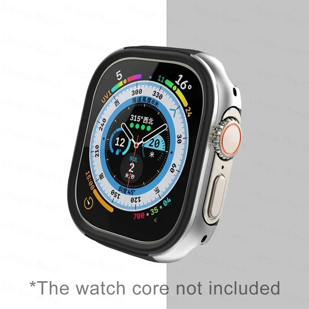

Титановый цветной чехол для Apple Watch Ultra2 49 мм из цинкового сплава, матовый водонепроницаемый защитный алюминиевый корпус IWatch Series Ultra 2 49 for Ultra 49mm серебряный
