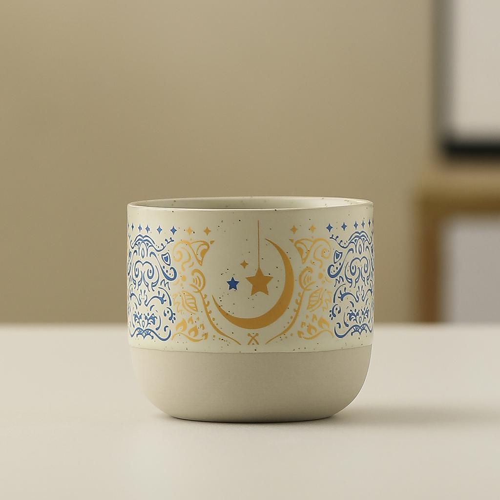 Middle Eastern Ramadan style coffee cups, small earthenware tea cups, Arab and Turkish coffee cups, no-handle kava cups, gifts