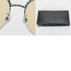Used CHANEL Sunglasses 4242 Pantoshape Metal Brown Silver Chain