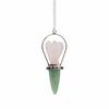The Heart Oracle - Two Piece Angel Pendulum - Chakra Band - Rose Quartz & Green Aventurine