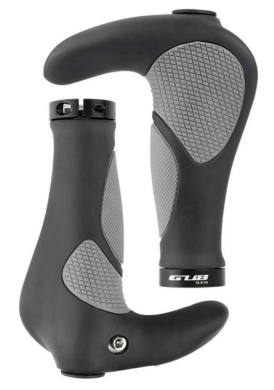 GUB G-610 Bullhorn Mountain Bike Folding Handlebar with Meatball Rubber Grip