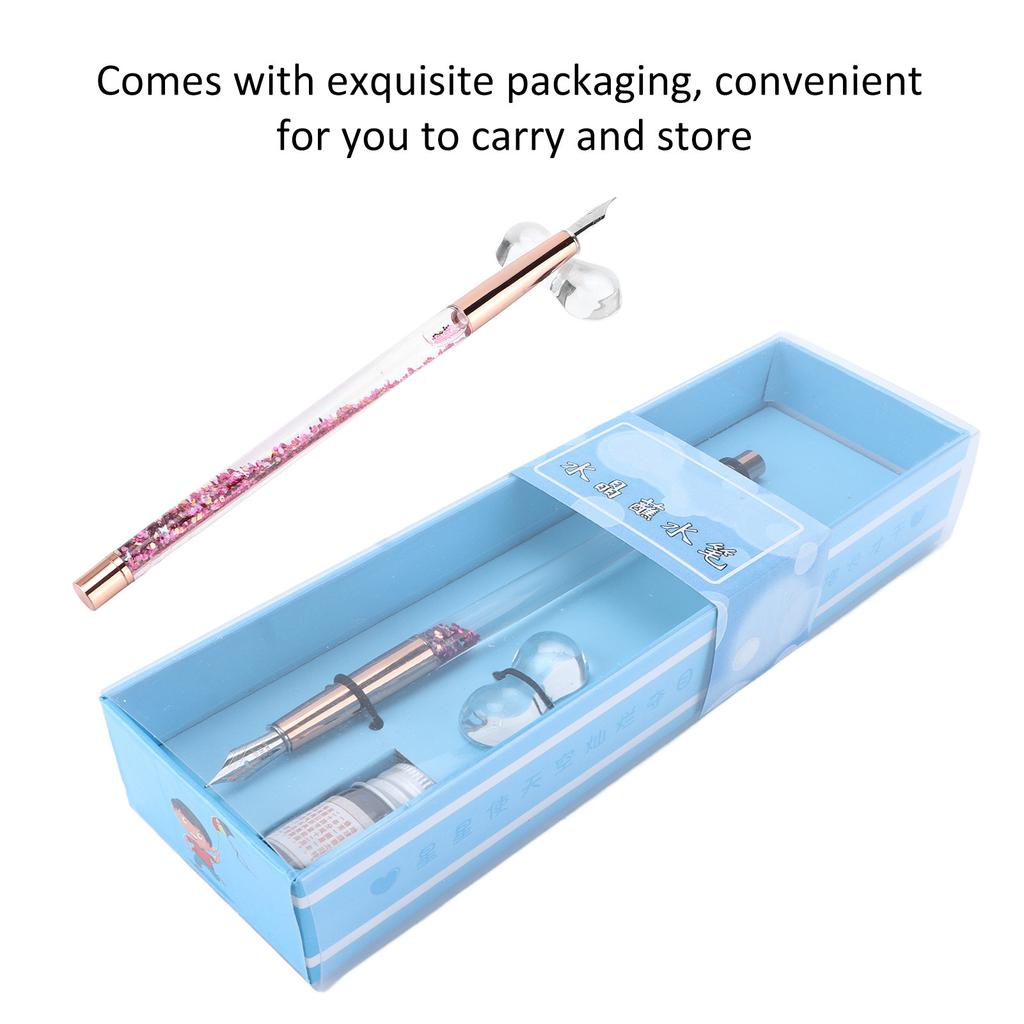 Glass Dip Pen Butiful Decorative Attractive Comfortable Ink Writing Portable Calligraphy Kit for Gift