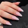 Almond Press-On Nail Tips - White Moonlight Nude Pink Gradient False Nails