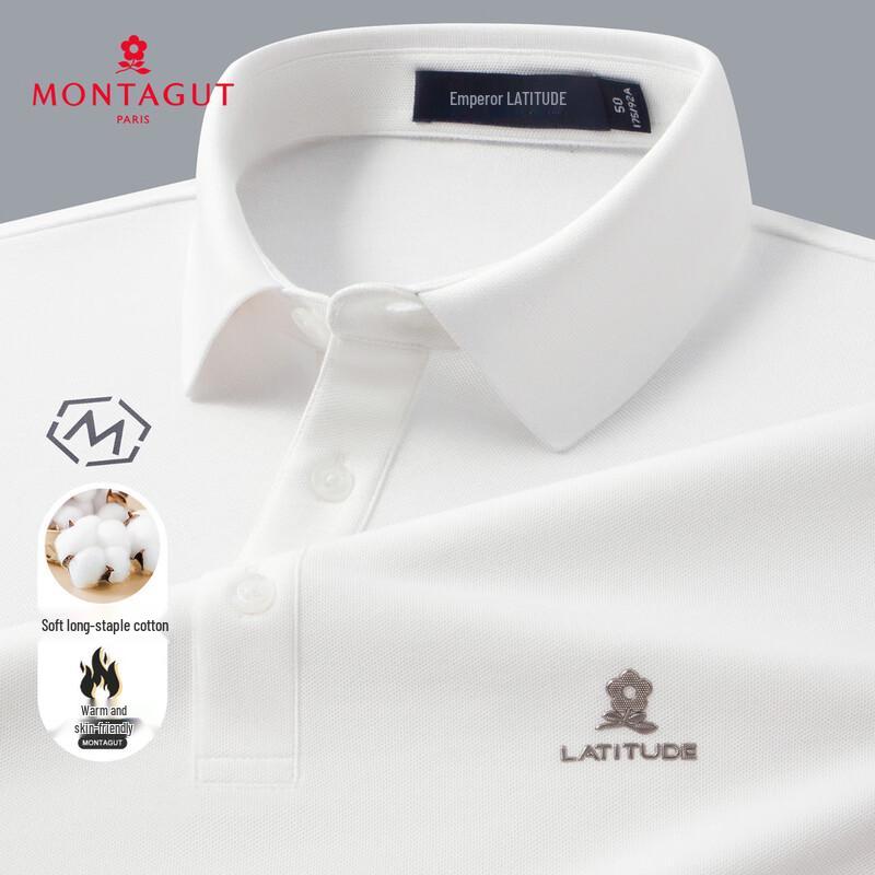 MONTAGUT Men's Casual Long-Sleeve Polo Shirt