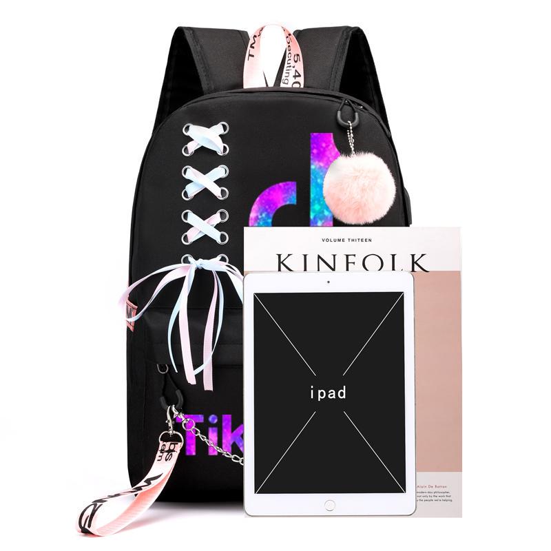 Batoh Tik Tok Denní přenosný batoh pro dospívající dívky Neformální batoh Školní cestovní tašky