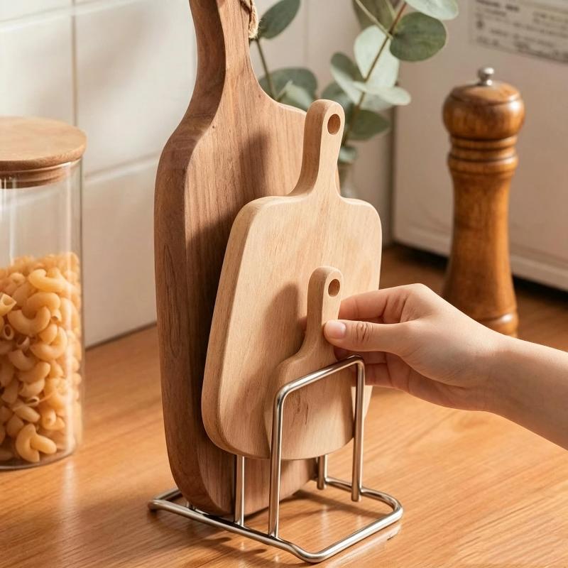 Rustproof Stainless Steel Kitchen Rack Countertop Stand Holder for Pot Lids Cutting Boards Baking Tools Storage