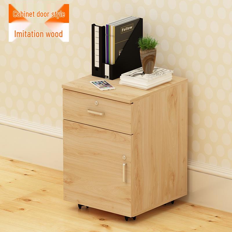 Mobile Lockable Filing Cabinet with Three Drawers - Floor-standing Storage for Office or Bedside