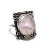 Rose Quartz Gemstone Handmade 925 Sterling Silver Jewelry Ring Size 12 SU-7144