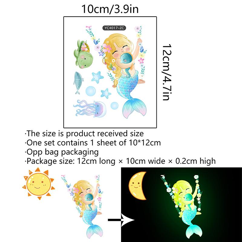 

Mermaid Fairy Glow-In-The-Dark Switch Stickers Bedroom Living Room Room Switch Decorative Wall Stickers