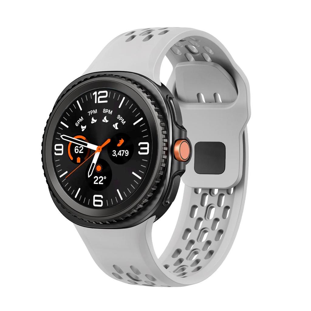 Compatible Black Perforated Silicone Strap for Samsung Galaxy Watch8/8 Classic