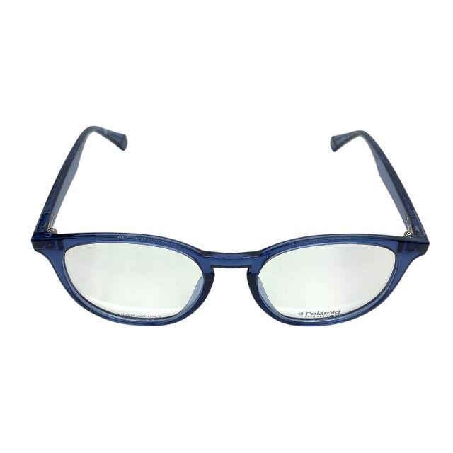 Used Polaroid PLD D381 MVU 145 Glasses Glasses Eyewear Round Frame Boston Type Blue Azure Clear Logo Polaroid