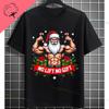Funny Muscular Santa Christmas Gym Graphic Tshirt Casual Sports Humor Style Pure Cotton Shortsleeve Tshirt Outdoor Clothing