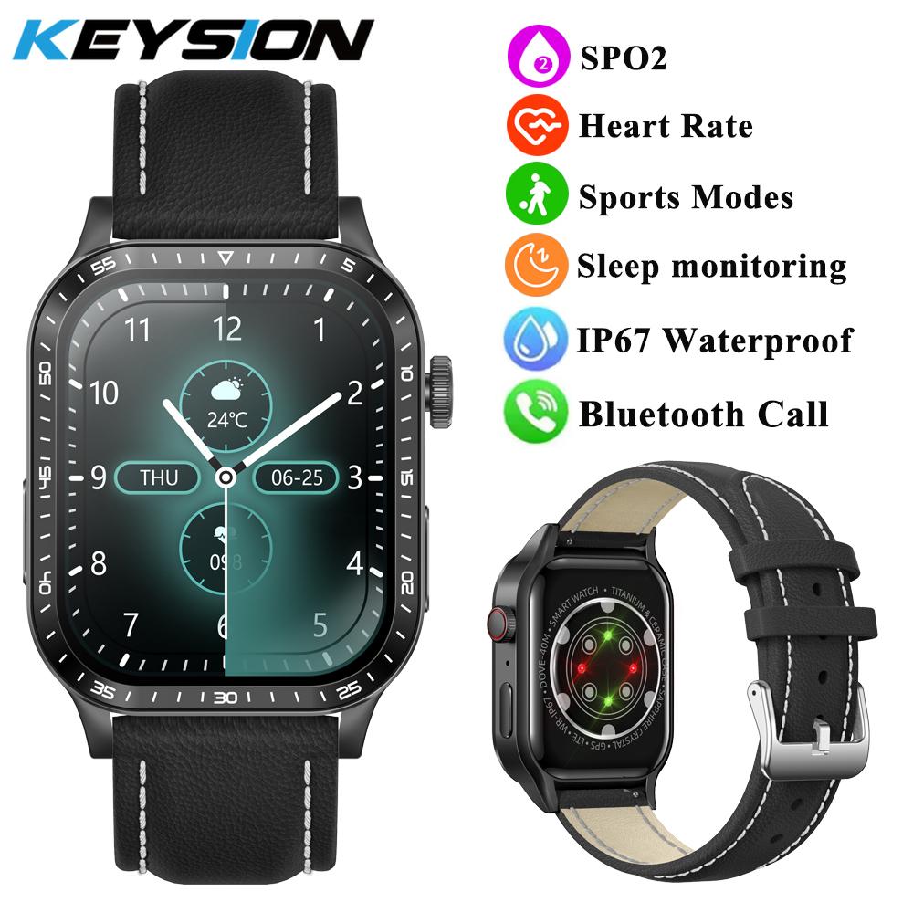 2,04" Großer Bildschirm Outdoor Smartwatch Herzfrequenz Blutsauerstoff Wasserdicht Quadratisch Sport Bluetooth Anruf Smartwatch für IOS Android
