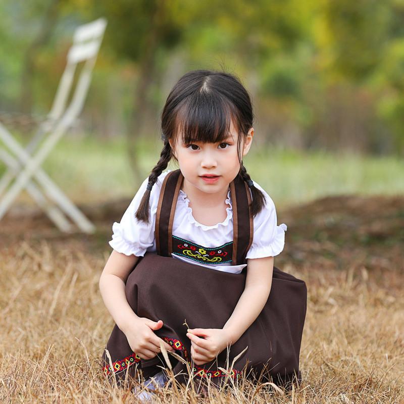 Bavaria Traditional Ethnic Girl Costume With Embroidered Details For Kids Stage Performances