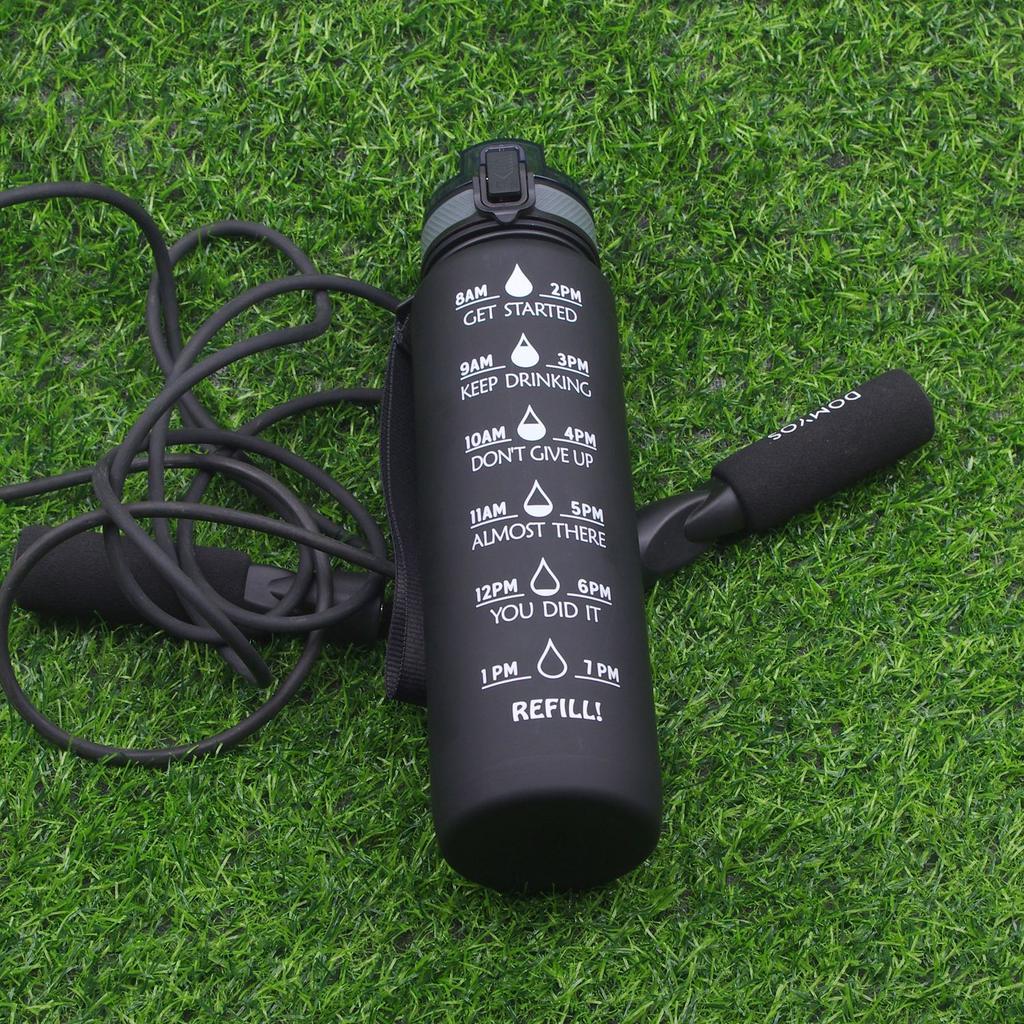 1000Ml Large Capacity Men's and Women's Matte Feel Sports Water Cup with Time Scale Kettle