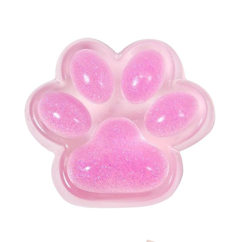 Mačkací kočičí tlapka Hračka na mačkání Ledová s třpytivým práškem Kawaii Úleva od stresu a úzkosti Měkké senzorické hračky pro dospělé Děti Dospívající