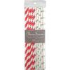 Okato Paper Straws, 20-Pack, Red with Gold Star, 0.6 X 19.5cm