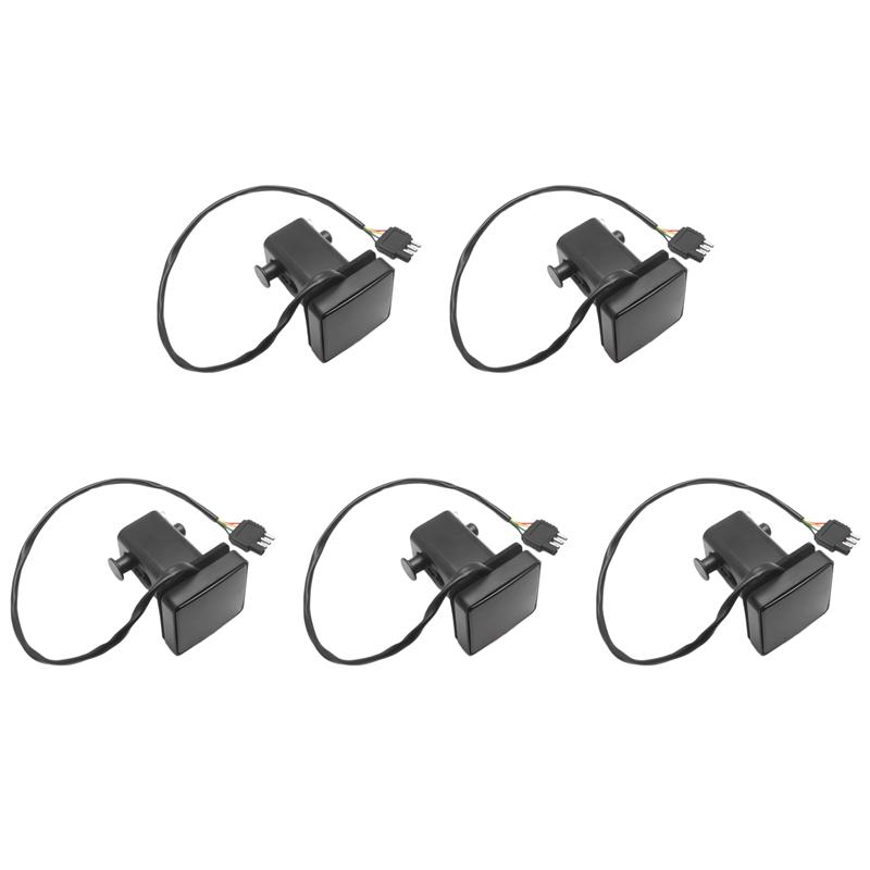 5Pcs 2Inch Smoked 15-LED Brake Light DRL Trailer Hitch Cover Fit Towing & Hauling With Pin 12V