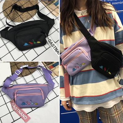 Unisex waist bag Hip-hop Canvas Crossbody Bag Chest Bag Splicing Color