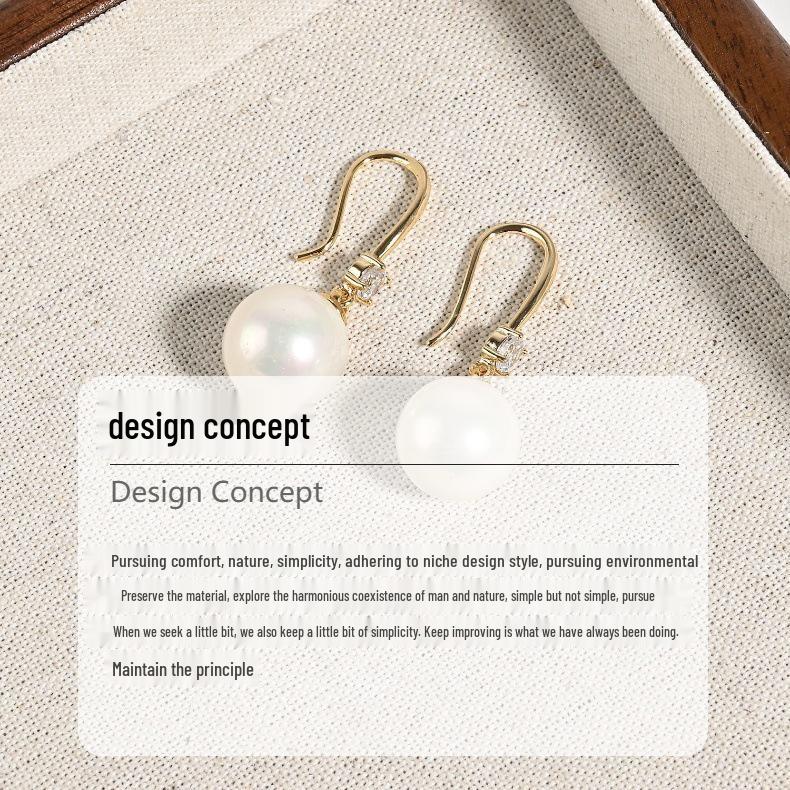 925 Silver Freshwater Pearl Stud Earrings: European-American Style, Elegant Shi Family Design