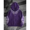 Men's Gothic Dark Printed Zipper Hoodie, an Ideal Choice for Fashionable Streetwear, Casual Occasions, and Fashionable Clothing Matching