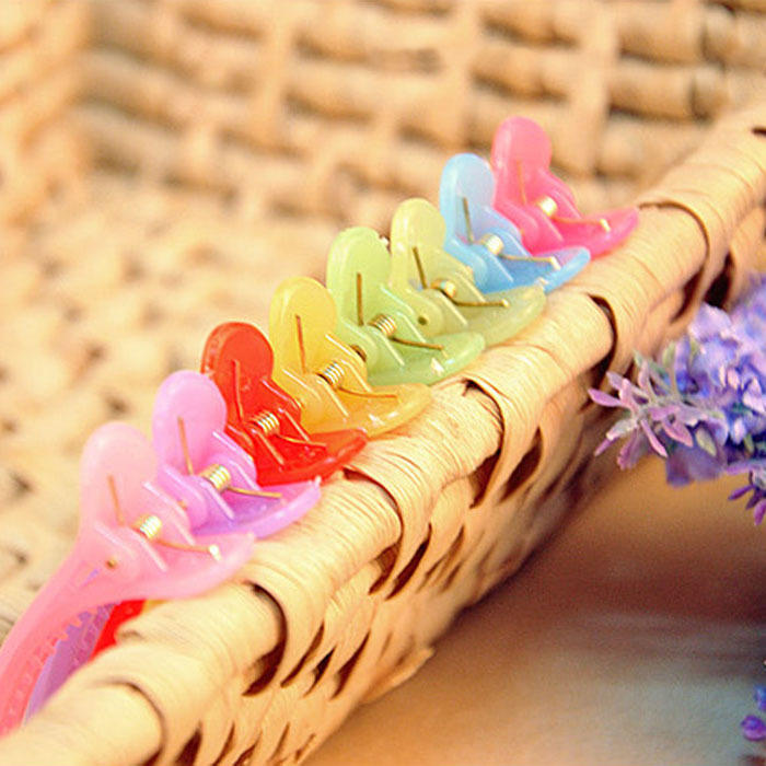 10 Pcs Jelly Candy Duckbill Clip Translucent Plastic Crocodile Clip Headgear EMA