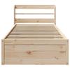 Solid Wood Bed with Headboard 75 x 190 cm Pine