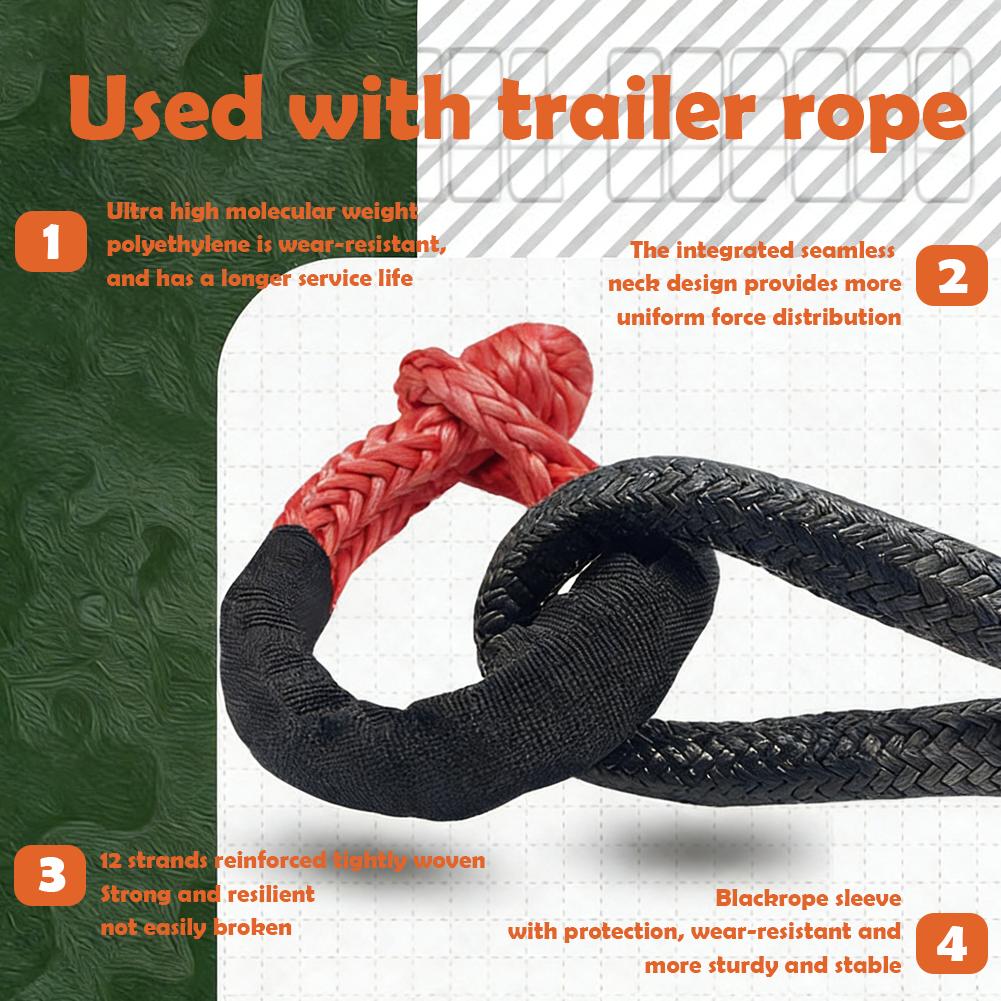 Lano k navijáku Syntetické měkké oko Nebo sada recovery kroužků Odolná oka Ochranný návlek Pro recovery nákladního vozidla