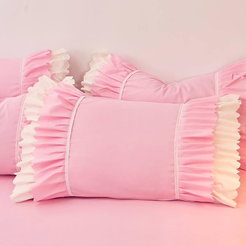 48*74cm Princess Style Pink Cake Layered Lace Pillowcase Splice Ruffle Edge Pillowcase European Style Hotel Home Bedding PillowsProtective Covers