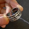Retro "Healing" Wound Stitches Adjustable Open Ring For Men Silver-plated Copper Gothic Punk Edgy Jewelry Accessories Cool Gift