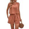 Europäische und amerikanische Damenmode Anzug 1116 Sommer Temperament ärmelloses Oberteil Shorts zweiteiliges Set
