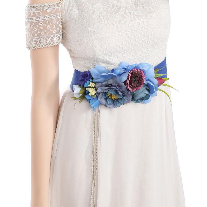 Bridal Feather Flower Elastic Waistband Accessory