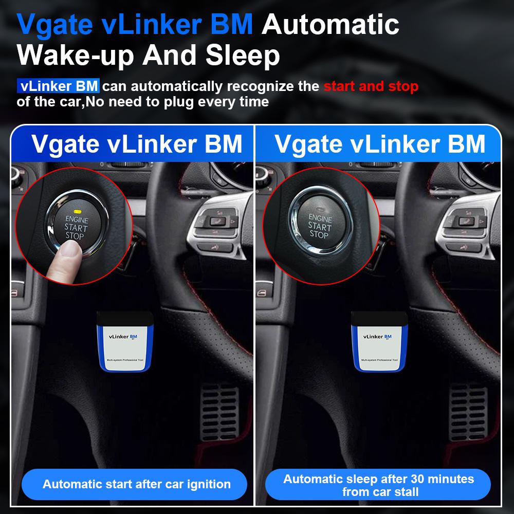 vLinker BM+ Bluetooth Diagnostic Tool for BMW: Supports BimmerCode On Android & Apple.