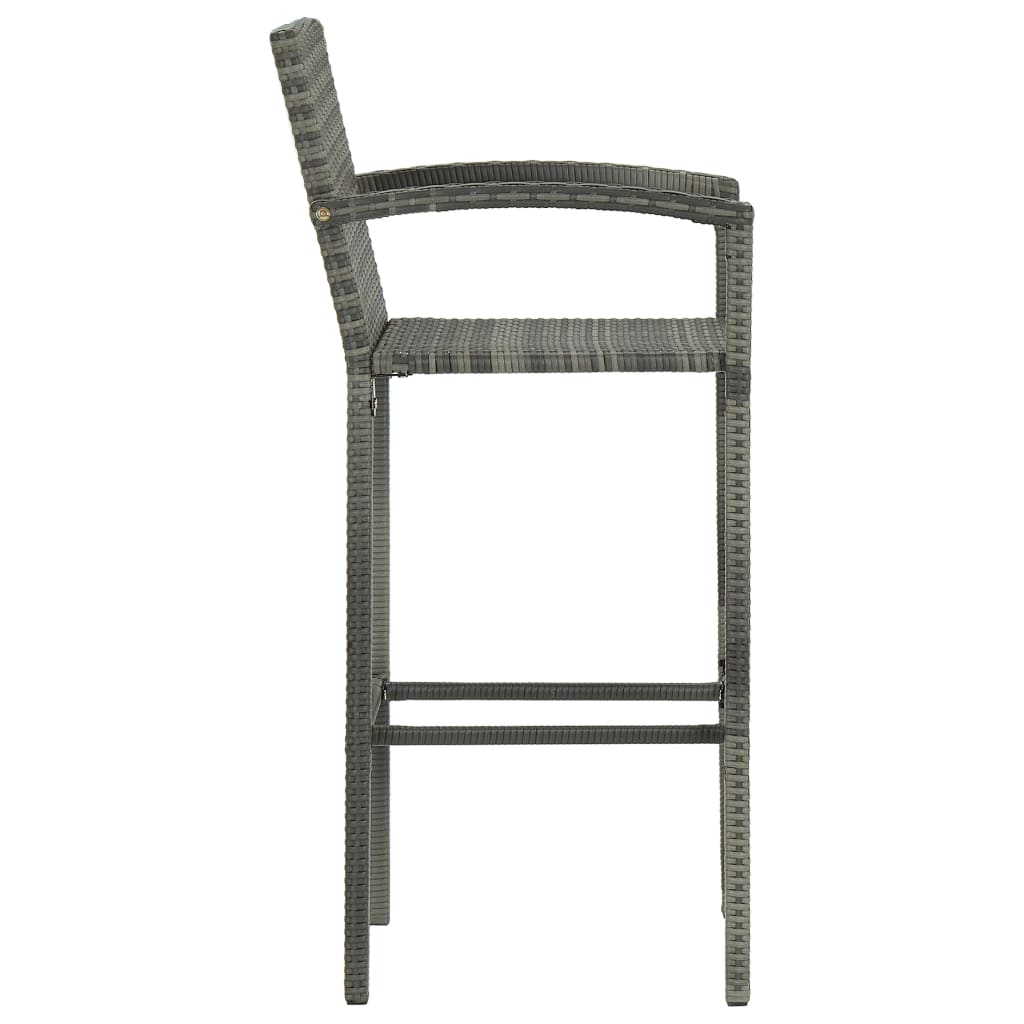 Vidaxl 5-Cz. Zestaw Mebli Barowych Z Podłokietnikami, Rattan Pe, Szary