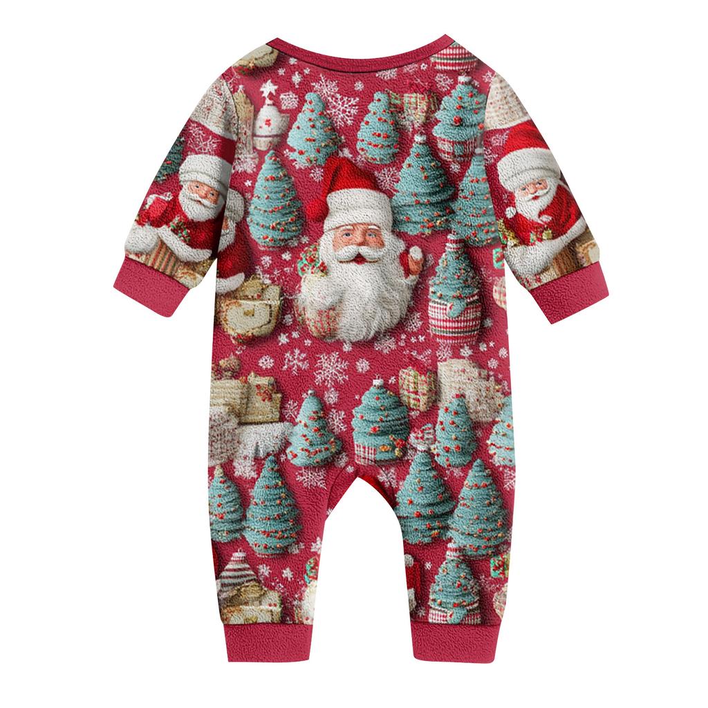 Matching Family Christmas Print Flannel Homewear Set Long-Sleeve Top And Pants