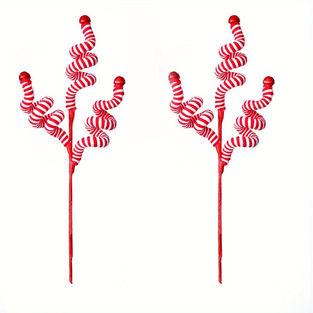 1/2/4 pcs Christmas Tree Candy Canes - Festive Wool Candy Roll Decoration for Christmas, New Year and Winter Holidays