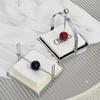 Vintage Luxury Square Tissue Holder with Ball Cream Style for Hotel Restaurant Tabletop Stand