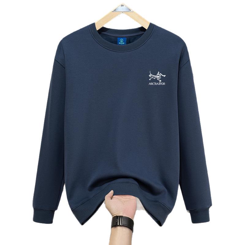 2025 Autumn American Style Heavyweight Men's Bird House Hoodie - Velvet Lined, Loose Fit, Round Neck, Long Sleeve, Unisex Winter Wear.