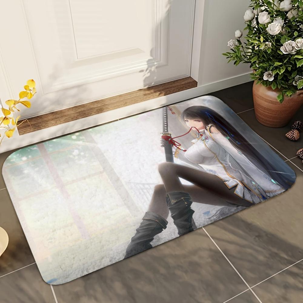 1pc Sexy Japan Anime Girl Bathroom Absorbent Mats Anti-Slip Mats Home Decor Supplies Carpets Home Kitchen Floor Mats