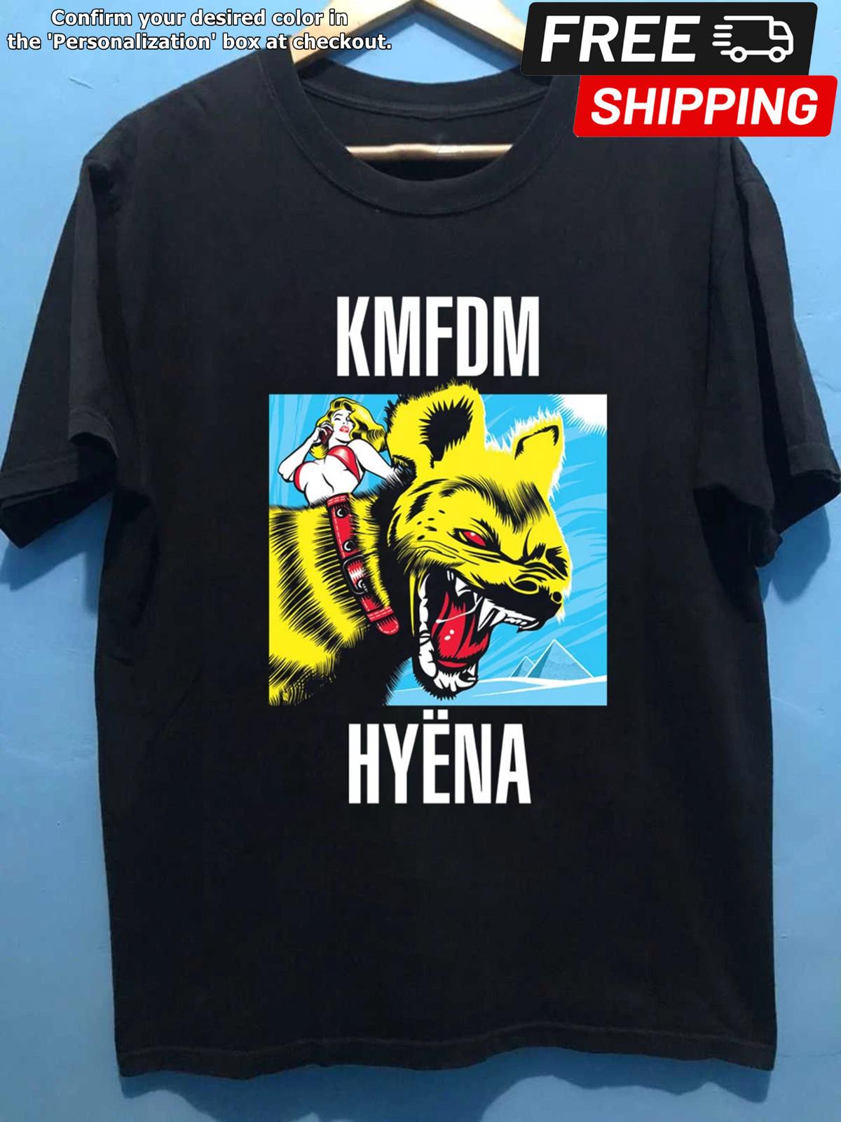 NEW KMFDM - HYËNA Album Short Sleeve Black All Size Shirt XL