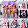 K-Pop Demon Hunters Flannel Blanket Hot Anime Multi-functional  Warm Throw Fan Gifts for Home Leisure Camping Travel Office Nap