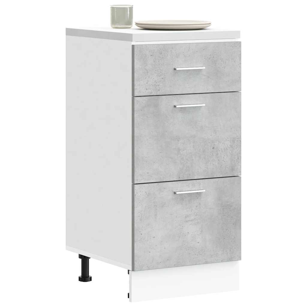Gray Concrete Base Cabinet 40X46X81.5 Cm Glued Wood