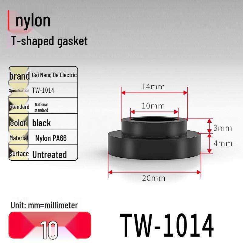 T-shaped Nylon Gasket Ring Screw Shaft Sleeve, Round Concave-Convex Insulation Pad, M2-M35