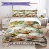 Custom Name Floral Bears Harvest Basket Bedding,Quilt Set Quilt Cover Pillowcase Home Birthday Gift(1 * Duvet Cover + 2 * Pillowcase, Without Core)_lx