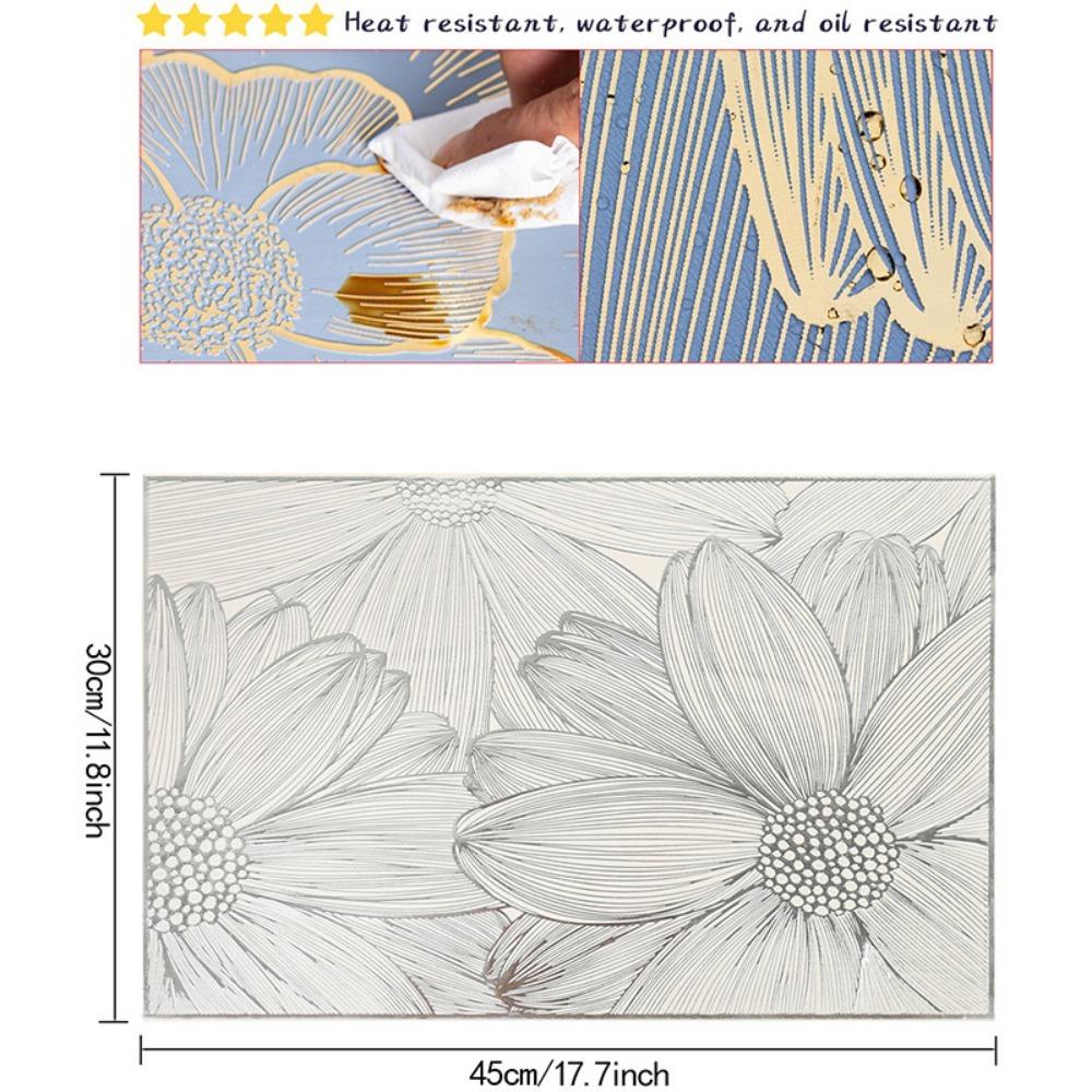 PVC Meal Mat Rectangle Dinning Table Mat Light Luxury Drain Mat Home Hotel Decoration