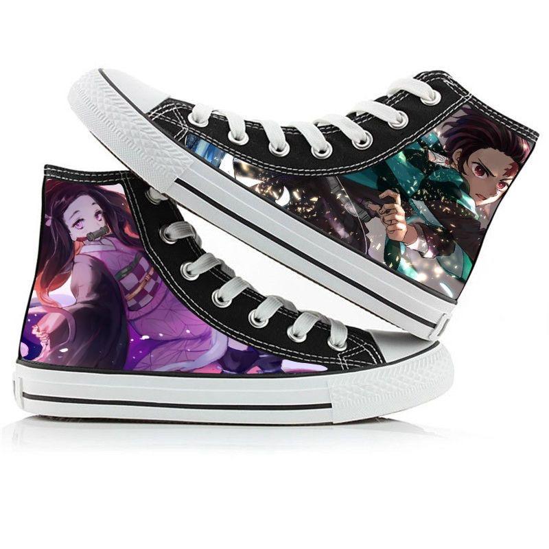 2025 Demon Slayer Print Canvas Schuhe Mode Anime Student Herren Damen Unisex Freizeitschuh Liebhaber Paarschuhe