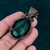 Faceted zambian emerald pendant copper wire wearing pendant gemstone jewelry handmade jewelry chain pendant antique jewelry gift for women