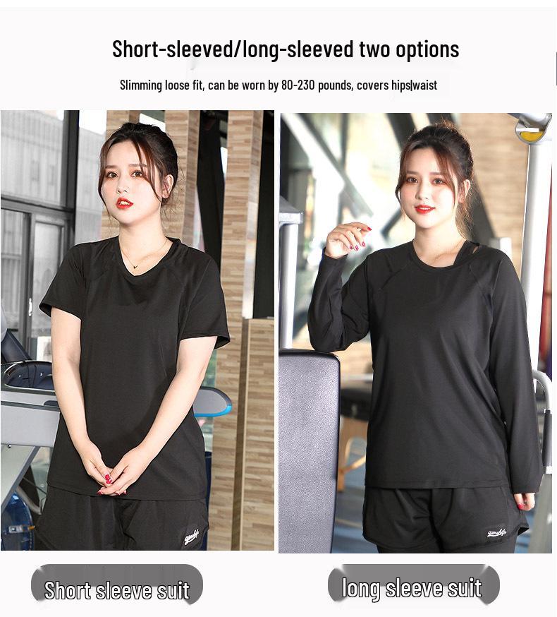 Women's Plus Size Quick-Dry Short Sleeve Yoga Top - Breathable, Casual, Slimming, for Summer Running & Sports