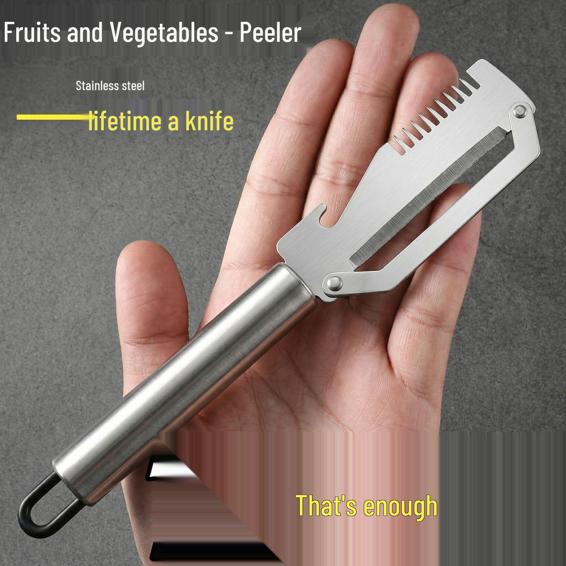 Multi-functional Stainless Steel Peeler for Potatoes, Apples, Melons, and Fruits All-Steel Peeler