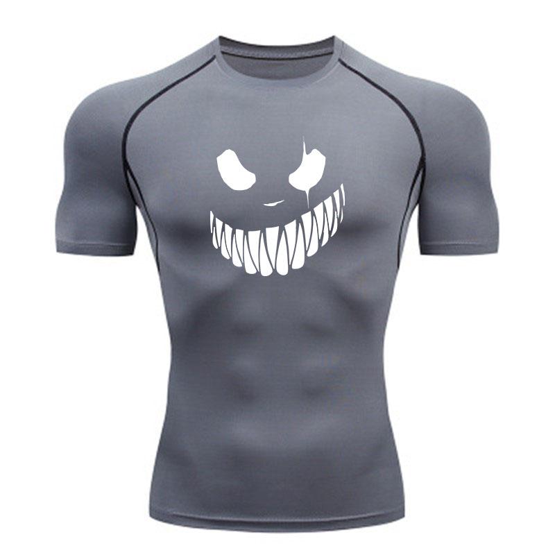 Men's Compression Athletic T-Shirt, Halloween Creepy Grinnin